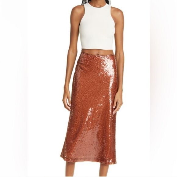 A.L.C. Reese Sequin Midi Skirt Size 0 NWT - Picture 4 of 12